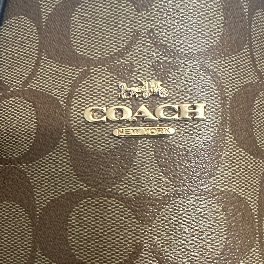 Coach Mollie Tote 25 C4259 in Brown and Black Signature Pattern - Picture 2 of 15